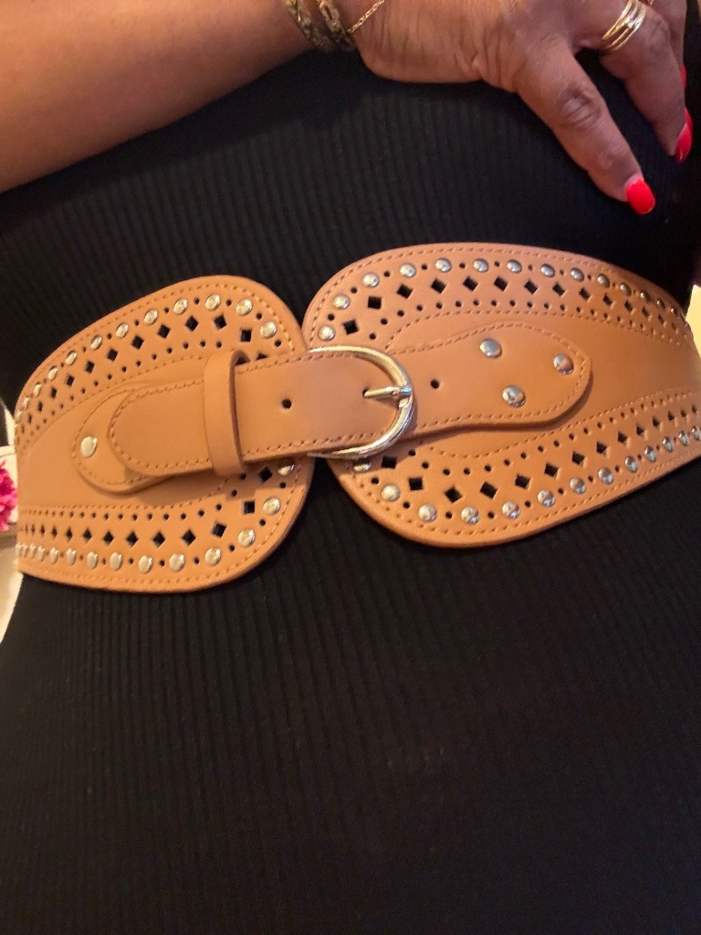 Torrid Cognac Studded Belt